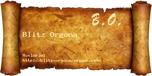 Blitz Orgona névjegykártya